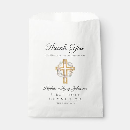 Elegante Blumenkreuz Geschenktütchen (Vorderseite)