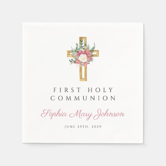 Elegante Blumenkreuz Serviette (Vorderseite)