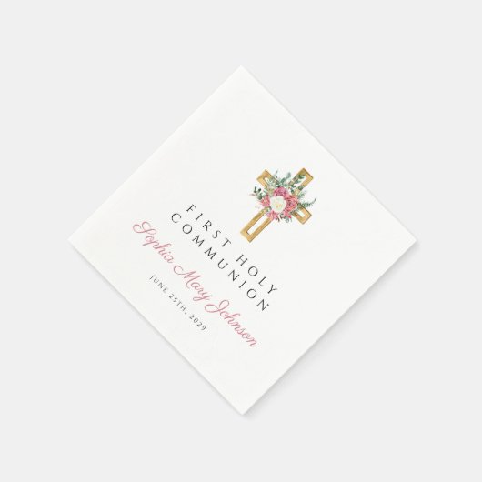 Elegante Blumenkreuz Serviette (Ecke)