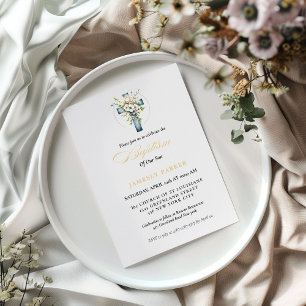 Elegante Blumenkreuzung Einladung