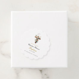 Elegante Blumenkreuzung Geschenkanhänger