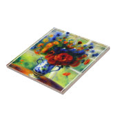 Elegante Blumenkuchen Dekorative Keramik Tile Fliese (Seite)