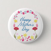 Elegante Blumenkunst zum Muttertag Button (Vorderseite)