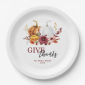 Elegante Blumenkürbis danken Pappteller (Vorderseite)