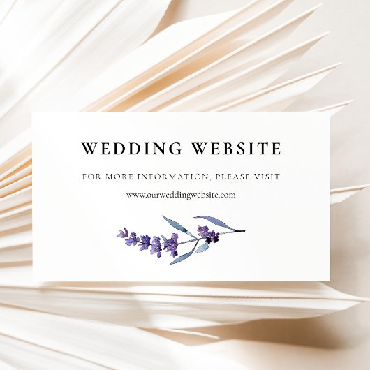 Elegante Blumenlavender Hochzeitskarte Begleitkarte