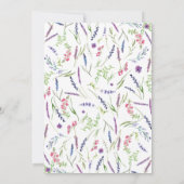 Elegante Blumenlavender Wedding Einladung (Rückseite)