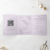 Elegante Blumenlavender Wedding Einladung (Innenseite)