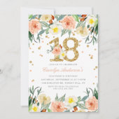 Elegante Blumenmädchen 18. Geburtstag Einladungen (Vorderseite)