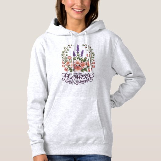 Elegante Blumenmode Hoodie (Vorderseite)