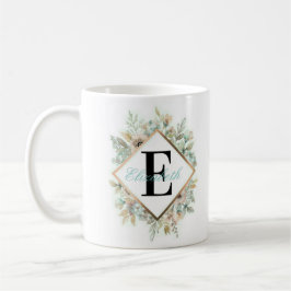 Elegante BlumenMonogramed Kaffee-Tasse Kaffeetasse