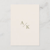 Elegante Blumenmoos Grüne Hochzeiten Details Begleitkarte (Rückseite)