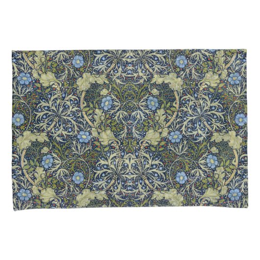 Elegante Blumenmuster-Blume Meeresalgen Grün Blau Kissenbezug (Vorderseite-Rechts)