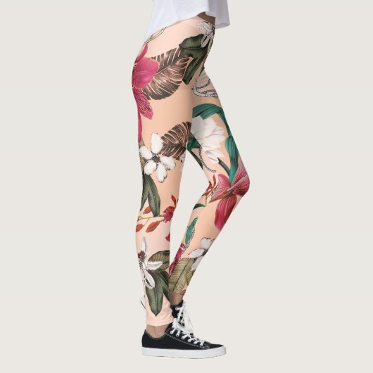 Elegante Blumenmuster-Leggings Leggings (Rechts)