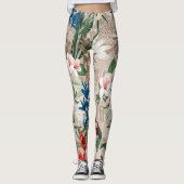 Elegante Blumenmuster-Leggings Leggings (Vorderseite)