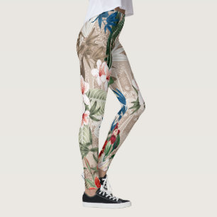 Elegante Blumenmuster-Leggings Leggings