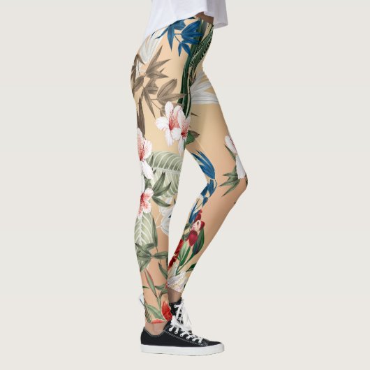 Elegante Blumenmuster-Leggings Leggings (Rechts)
