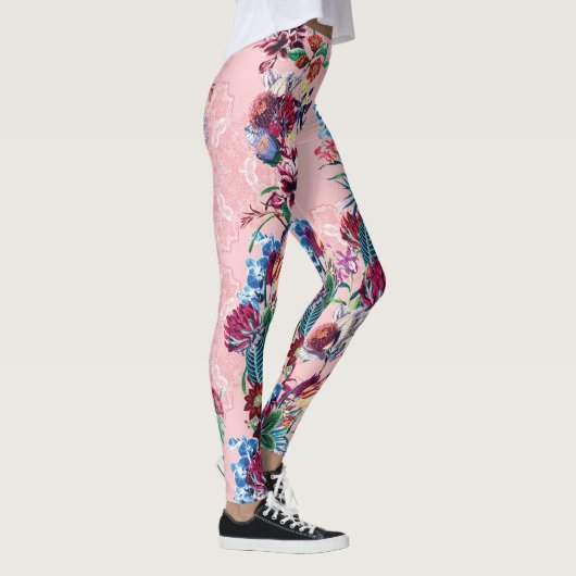 Elegante Blumenmuster-Leggings Leggings (Rechts)