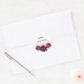Elegante Blumennamen Datum Hochzeitsticker Runder Aufkleber (Umschlag)
