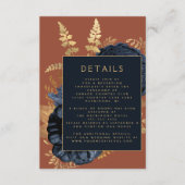 Elegante blumennavy Blauer Rost Gold Hochzeiten De Begleitkarte (Vorderseite)