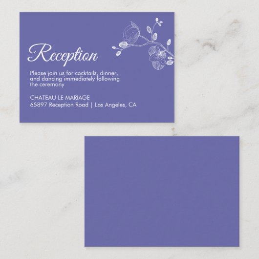 Elegante Blumenorchideen Moderner Empfang Begleitkarte (Vorne/Hinten)