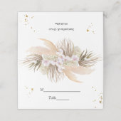 Elegante Blumenorchideen & Pampas Schönheitsrahmen Platzkarte (Außenseite Aufgefaltet)