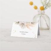 Elegante Blumenorchideen & Pampas Schönheitsrahmen Platzkarte (Rückseite)