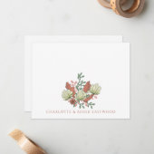 Elegante Blumenpaare Hochzeit Mitteilungskarte (Vorderseite/Rückseite Beispiel)