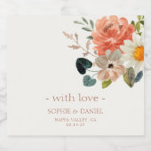 Elegante Blumenpaare mit Liebe Bierflaschenetikett (Einzelnes Label)