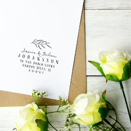 Elegante Blumenpaare Names Rücksendeadresse Gummistempel