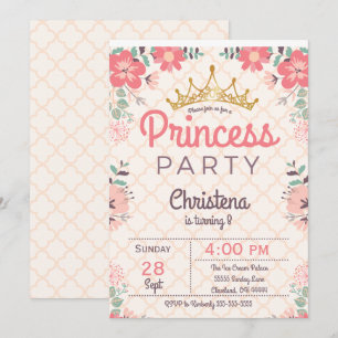Elegante BlumenParty Einladung prinzessin-Birthday