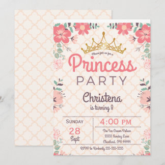 Elegante BlumenParty Einladung prinzessin-Birthday