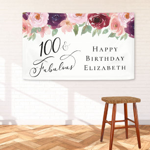 Elegante Blumenparty zum 100. Geburtstag Banner