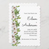 Elegante Blumenpastel Save the Date (Vorne/Hinten)