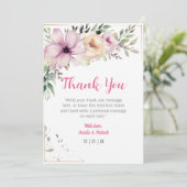 Elegante Blumenpastellfarben Botanische Malerei Dankeskarte (Stehend Vorderseite)