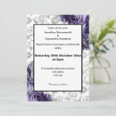 ELEGANTE BLUMENPATTERN FOIL METALLIC WEDD EINLADUNG (Stehend Vorderseite)