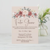 Elegante Blumenpflegerpflege Baby-/Kinderdusche Einladung (Stehend Vorderseite)