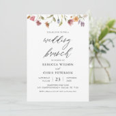 Elegante Blumenpost Hochzeitsfeier Einladung (Stehend Vorderseite)