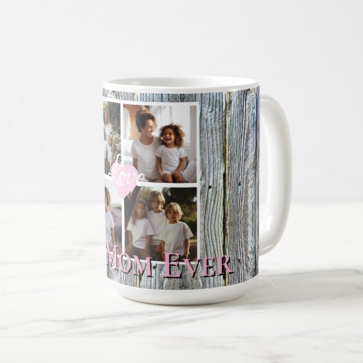 Elegante Blumenpracht Personalisiert 4 Foto Best M Kaffeetasse (VorderseiteRechts)