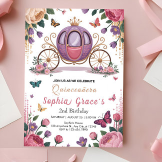 Elegante Blumenprinzessin Einladung