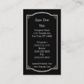 Elegante Blumenränder, weiß Visitenkarte (Rückseite)