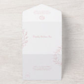 Elegante Blumenreath Dusty Rose Hochzeit All In One Einladung (Außenbereich)