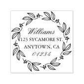 Elegante Blumenreath-Rücksendeadresse Permastempel (Design)