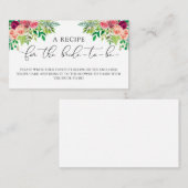 Elegante Blumenrezepte Begleitkarte (Vorne/Hinten)