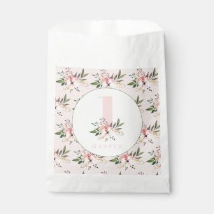 Elegante Blumenrosa Geburtstagsparty Geschenktütchen