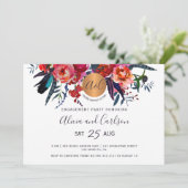 Elegante, blumenrote Marineinfanterie Einladung (Stehend Vorderseite)