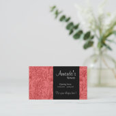 Elegante, blumenrote Visitenkarte (Stehend Vorderseite)