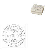Elegante Blumenrunde Save the Date Hochzeit Gummistempel (Stempel)