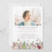 Elegante Blumenschmetterlinge Einladung (Rückseite)