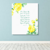 Elegante Blumenschrift 29:11 Leinwanddruck (Insitu (Holzboden))