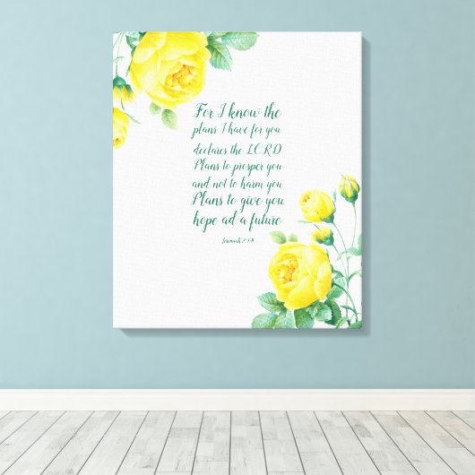 Elegante Blumenschrift 29:11 Leinwanddruck (Insitu (Holzboden))